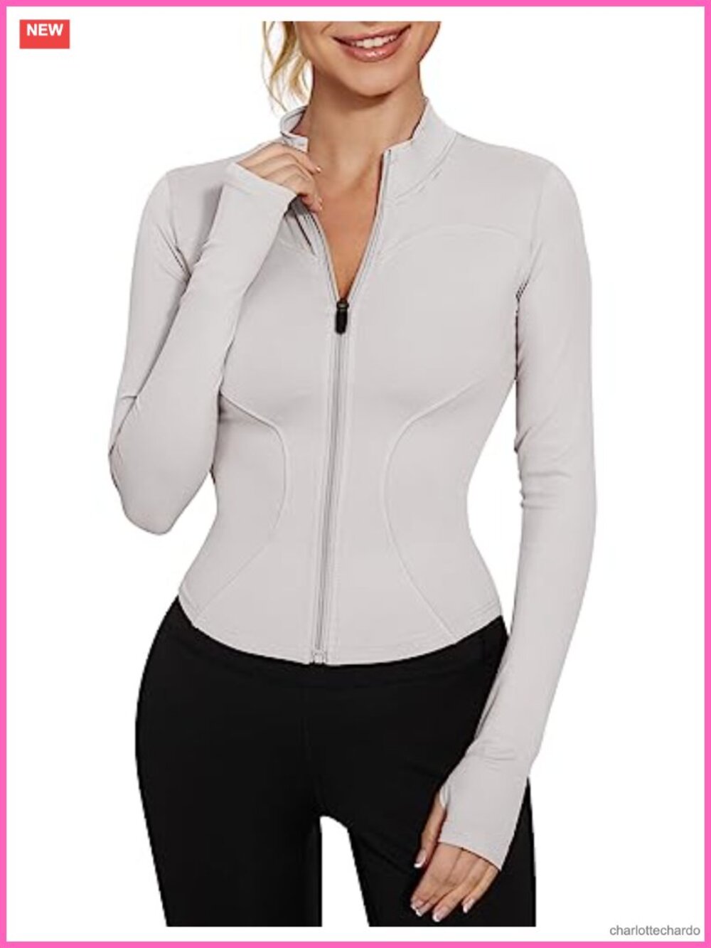 Women's Workout Jacket Lightweight Zip Up Cropped Athletic Slim Fit Yoga Top